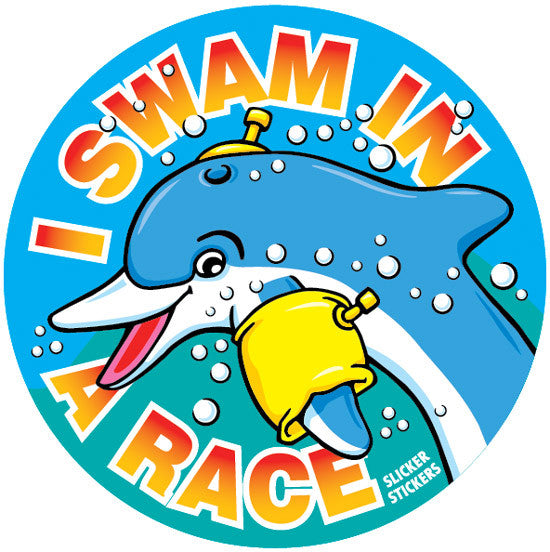 #651 I Swam In A Race Stickers