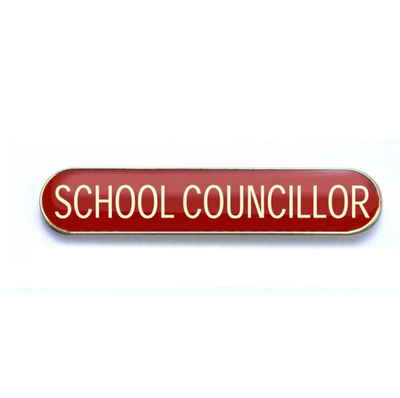 #E258 Red School Councillor Enamel Badges - pack of 5