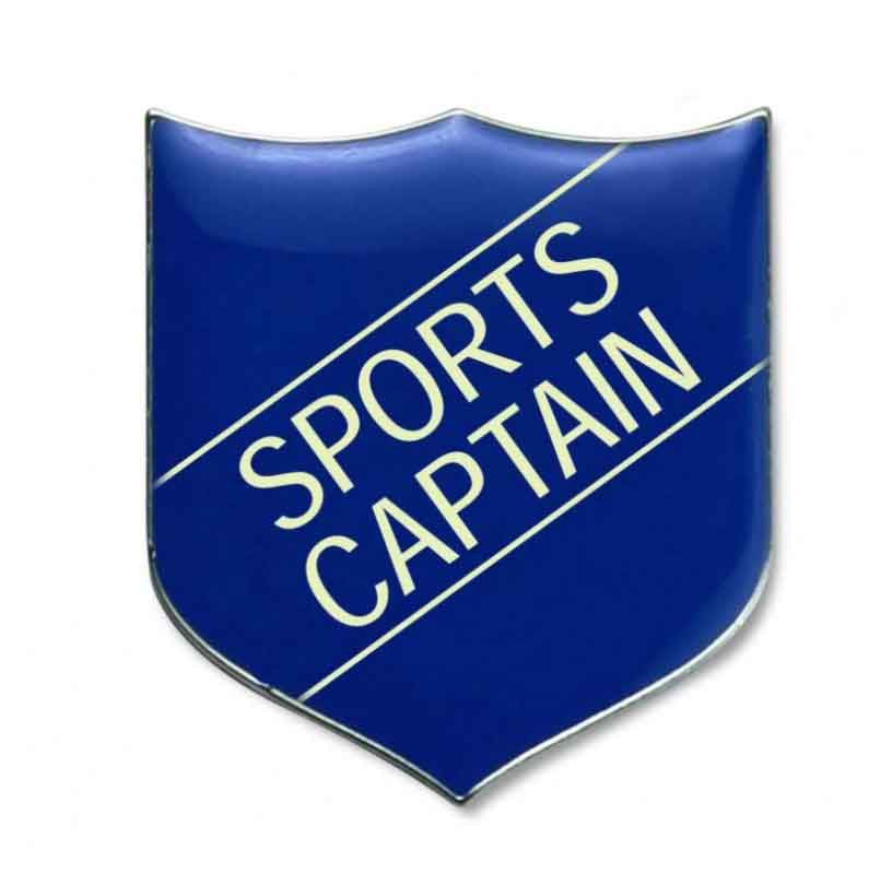 #E273 Blue Sports Captain Enamel Badges - pack of 5
