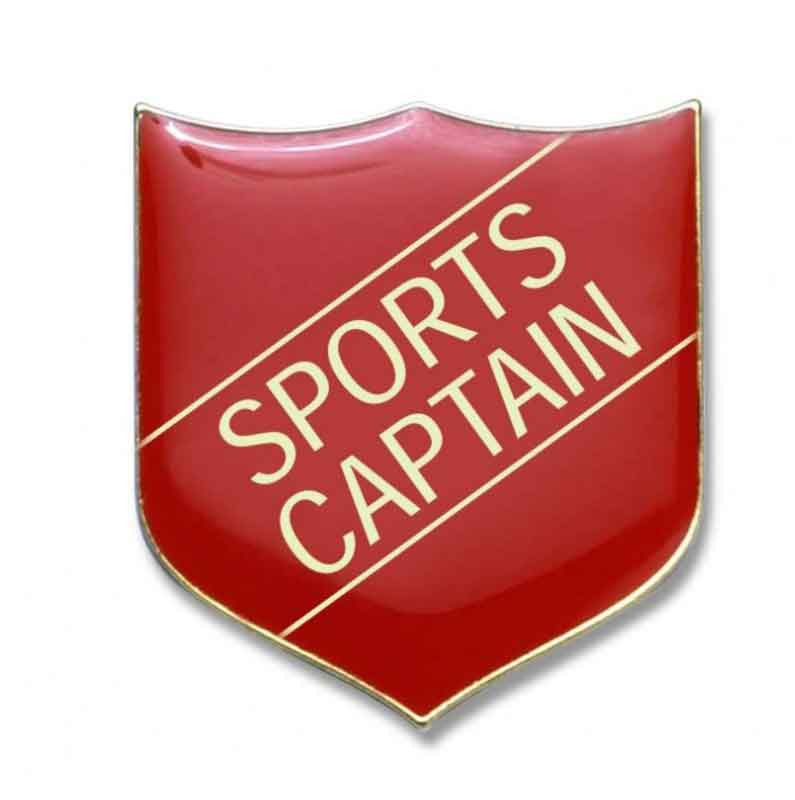 #E274 Red Sports Captain Enamel Badges - pack of 5