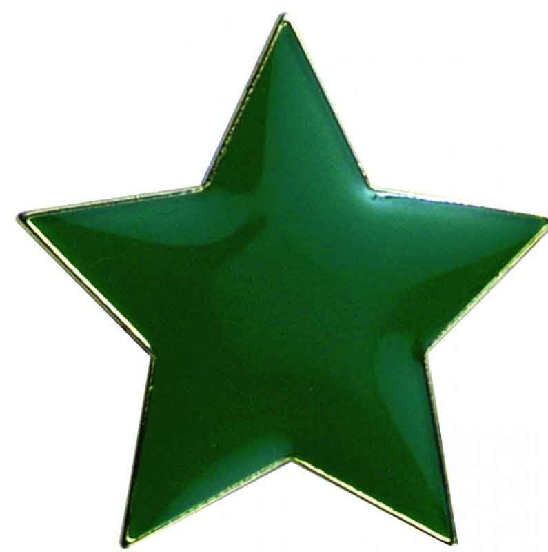#E40 Green Star Enamel Badges - pack of 5