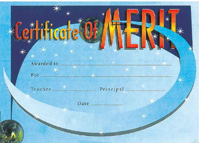 #5832 - Certificate of Merit (Pack of 50)