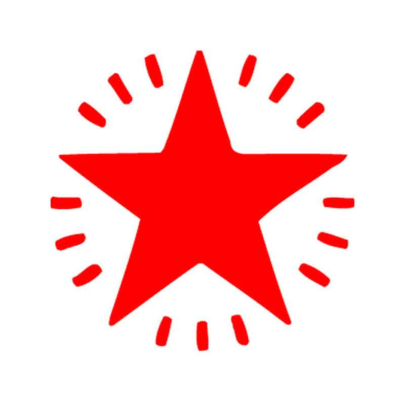 13mm Flashing Red Star Round Merit Stamp
