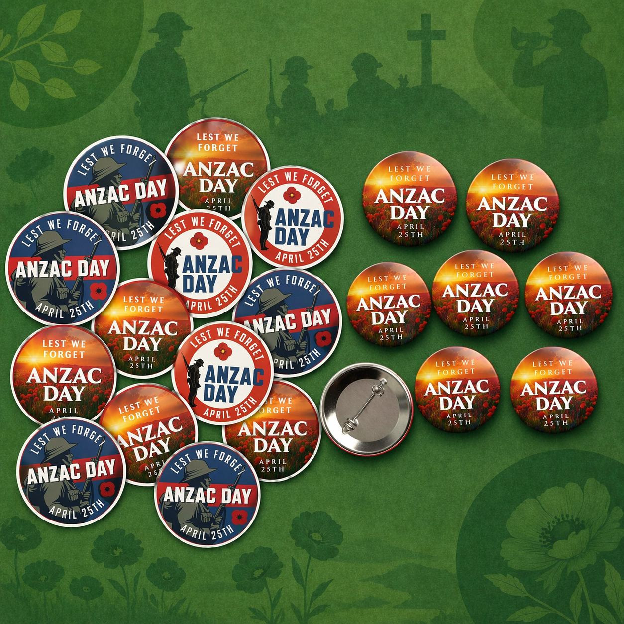 Anzac Day Bundle (204 stickers and 8 badges)
