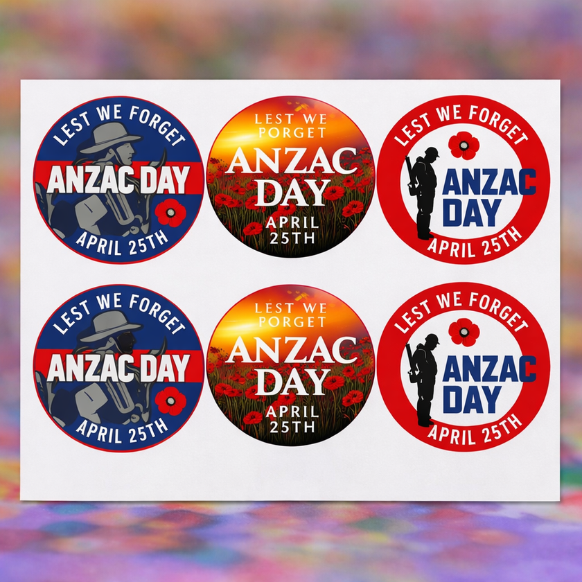 Anzac Day Stickers (102 per pack)