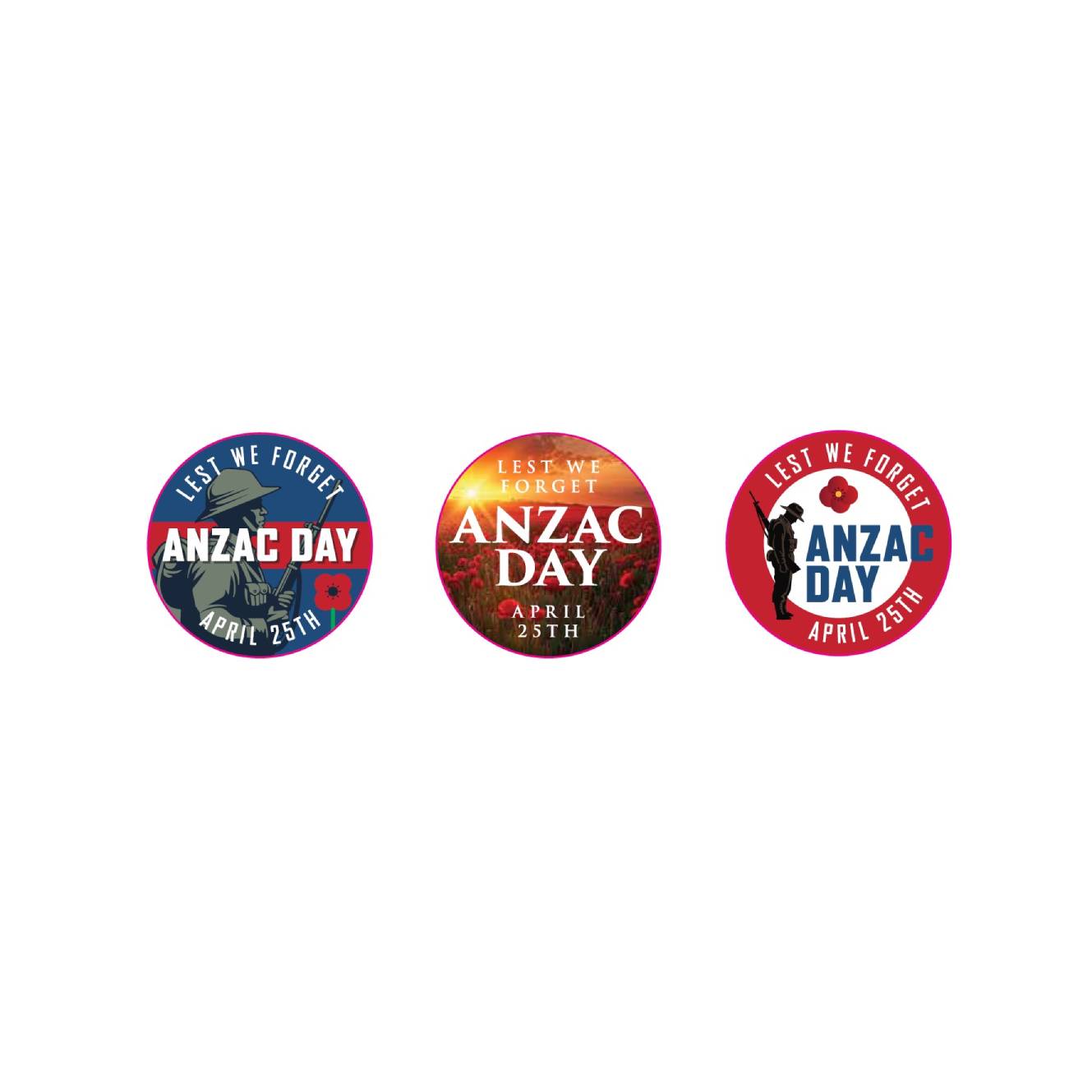 Anzac Day Stickers (102 per pack)