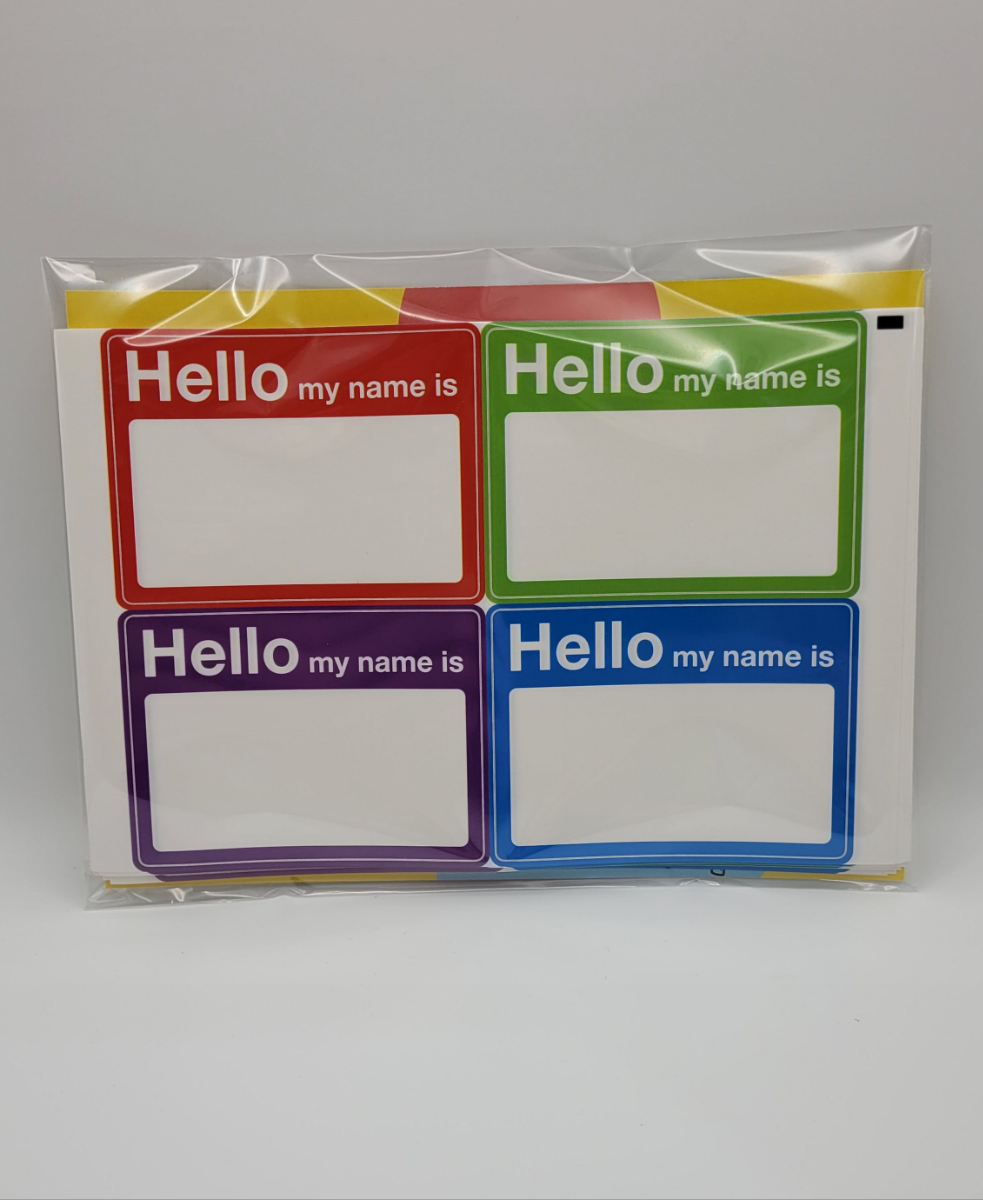 ‘Hello my name is…..’ name stickers