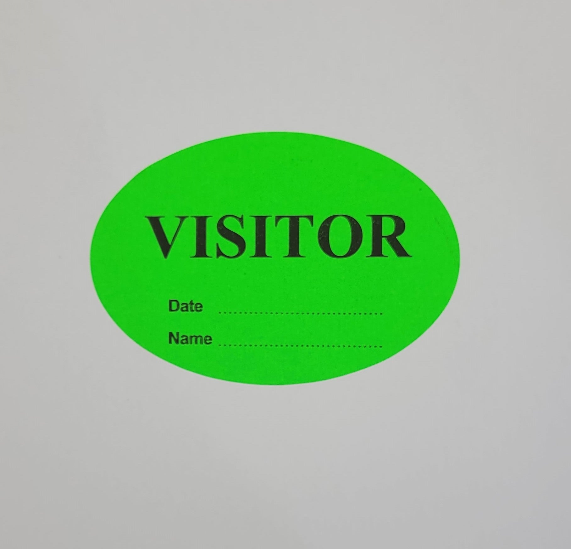 Fluro Green Visitor Stickers