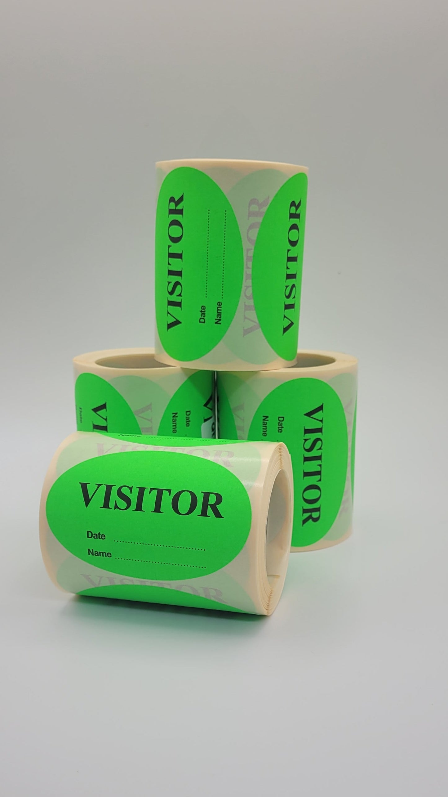 Fluro Green Visitor Stickers (250 pack)