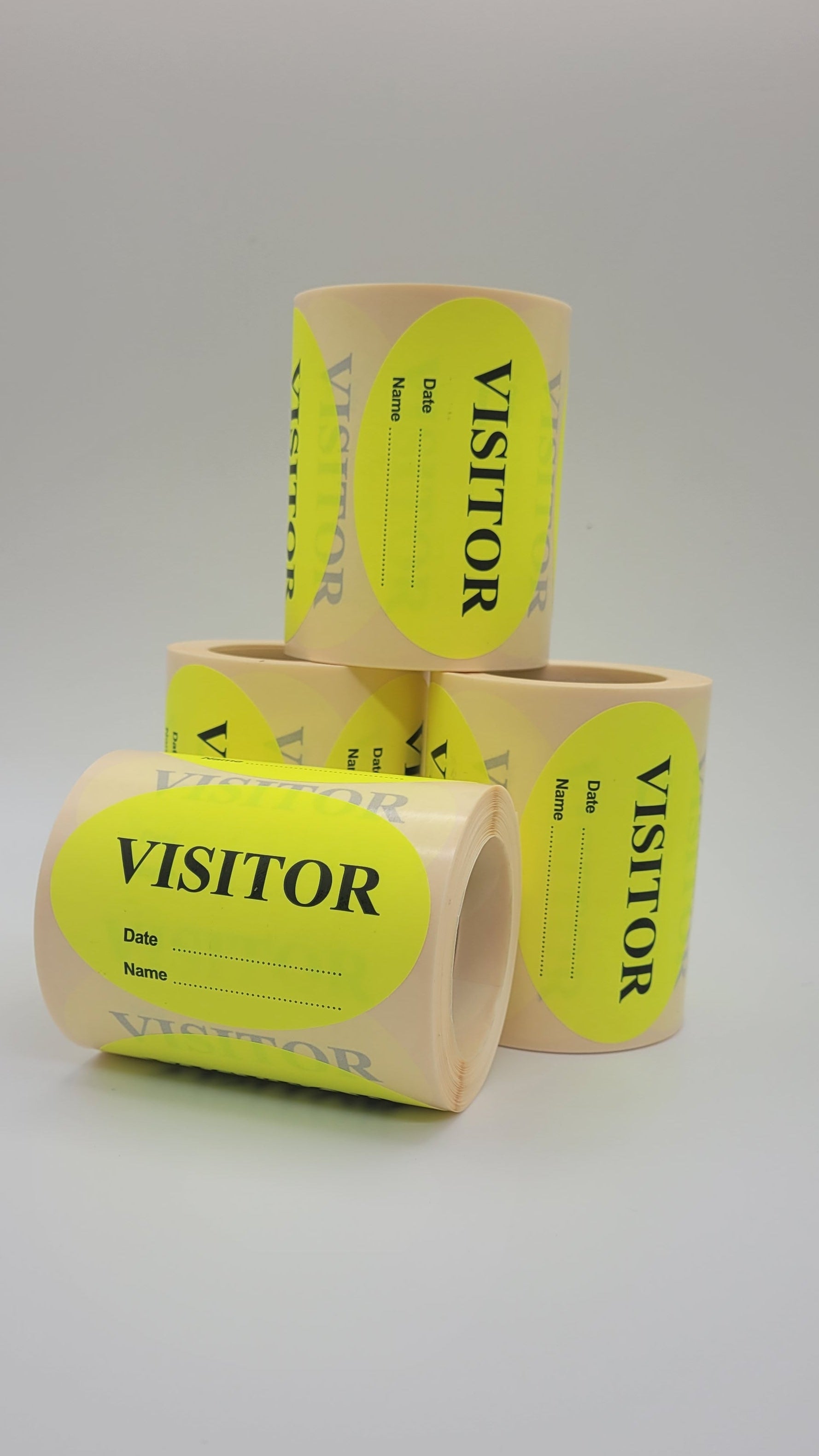 Fluro Yellow Visitor Stickers (250 pack)