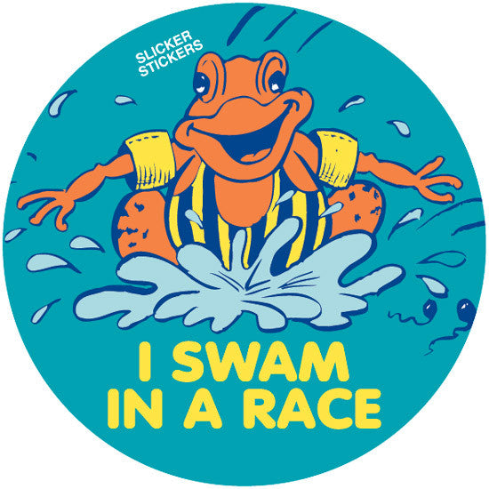 I Swam In A Race Stickers