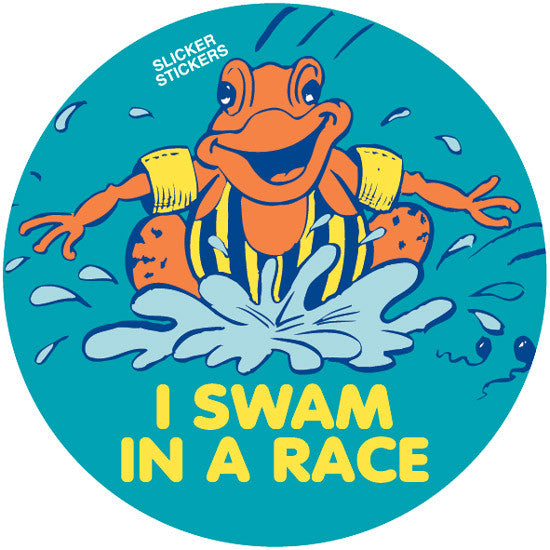 #650 I Swam In A Race Stickers