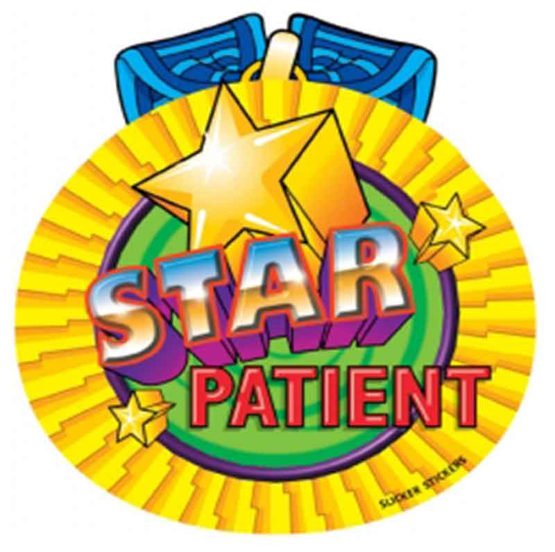 #70 Star Patient Large Stickers