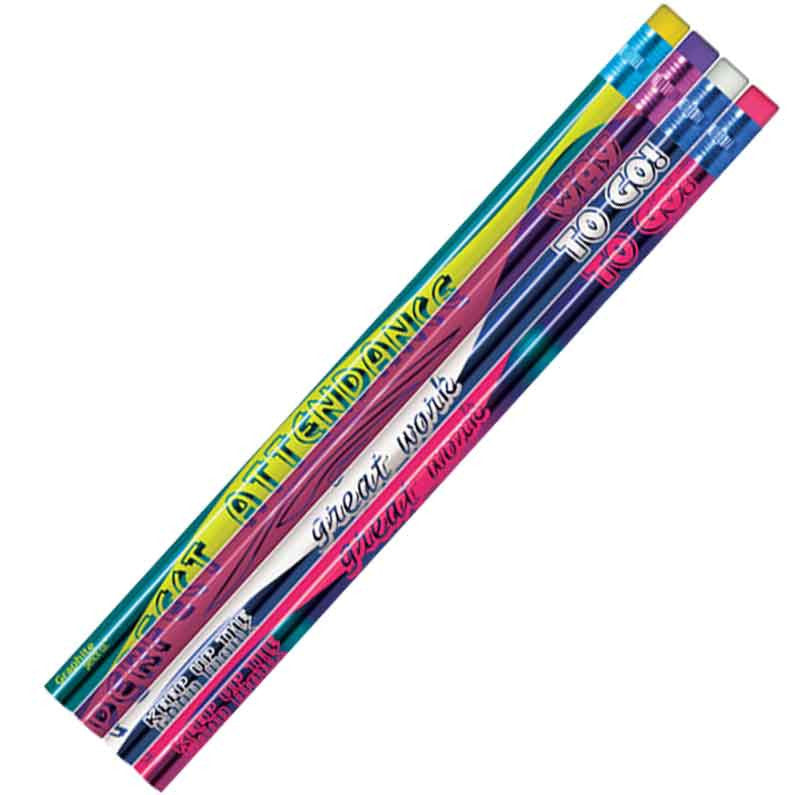 #P654 / #P655 Perfect Attendance Metallic Lead Pencils