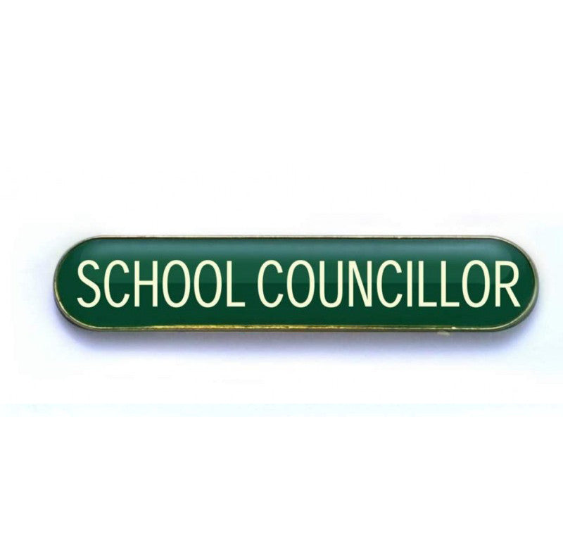 #E260 Green School Councillor Enamel Badges - pack of 5