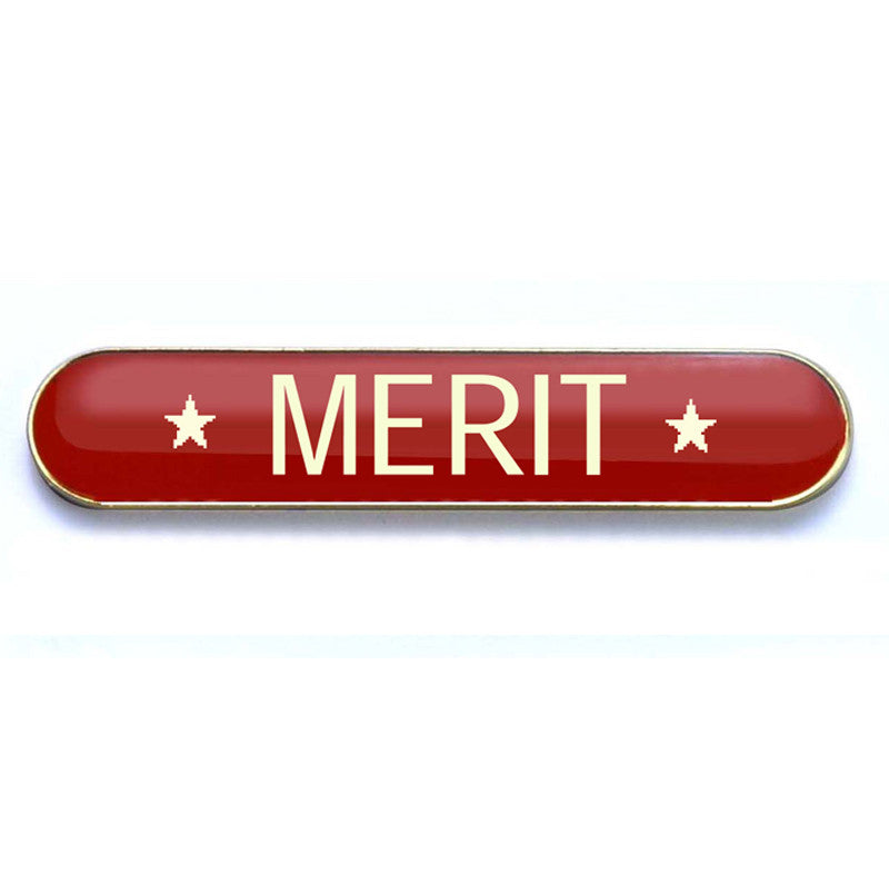 Red Merit Enamel Badges - pack of 5