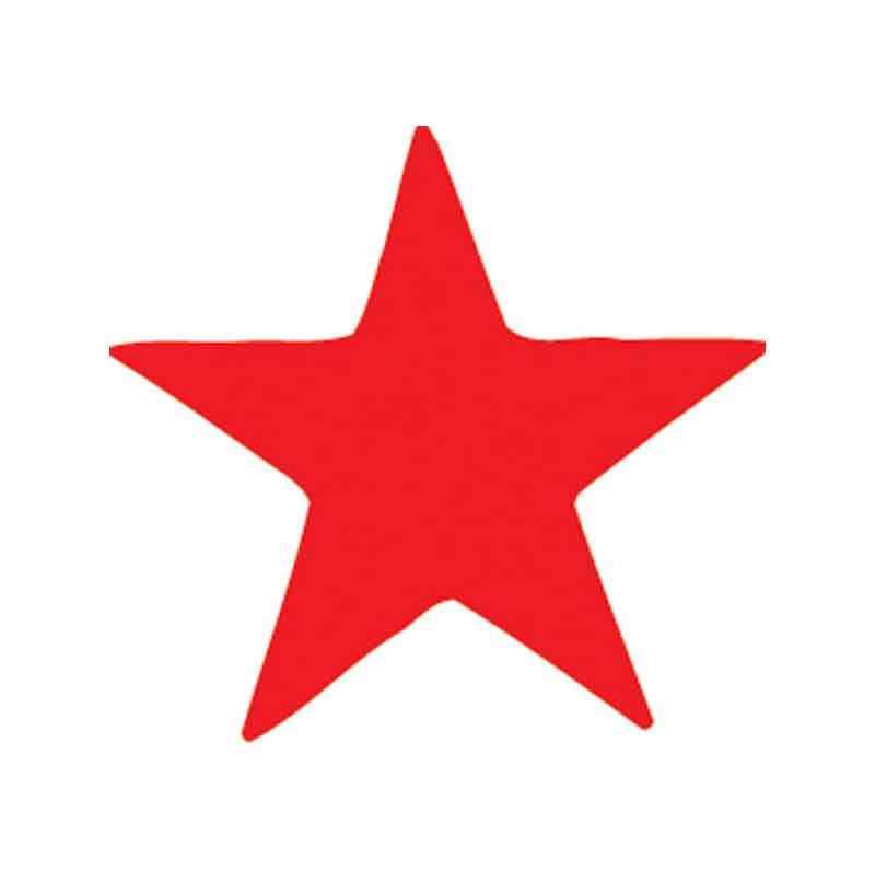 Classic red star teacher stamp, ideal for classroom rewards, visual encouragement, and marking standout student work.