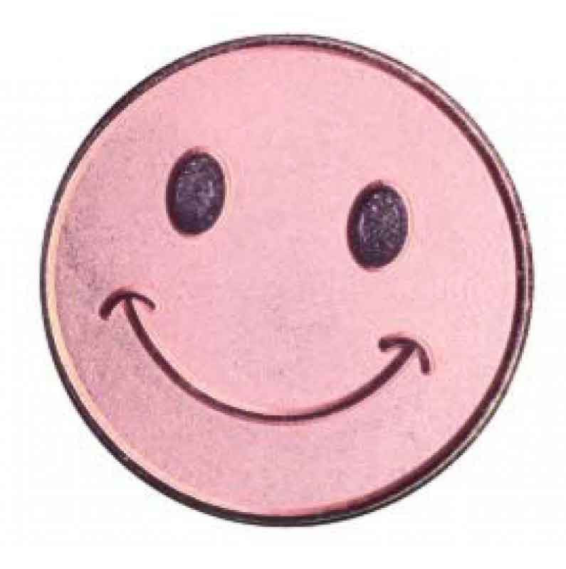 #E101 Bronze Smiley Face Enamel Badges - pack of 5