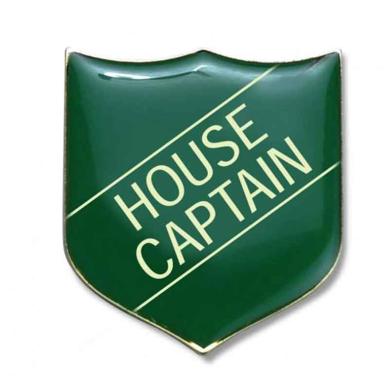 #E12 Green House Captain Enamel Badges - pack of 5