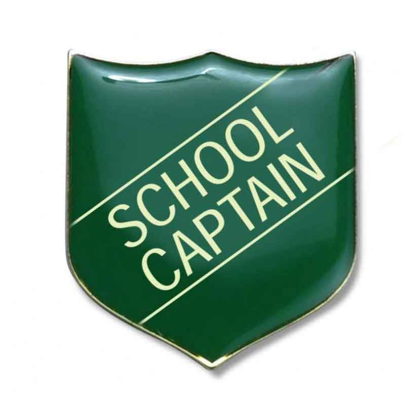 Green School Captain Enamel Badges - pack of 5