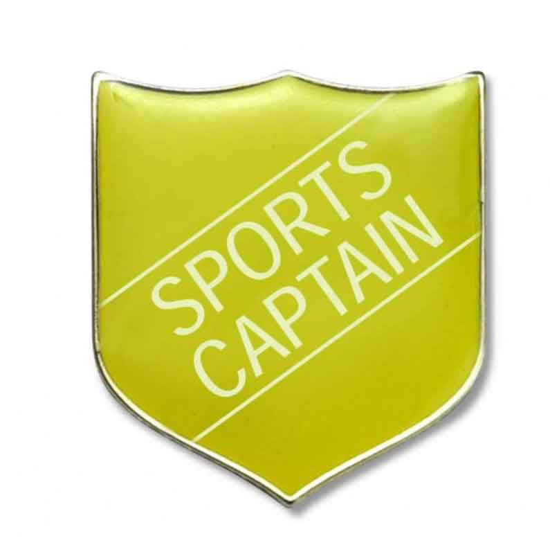 Yellow Sports Captain Enamel Badges - pack of 5