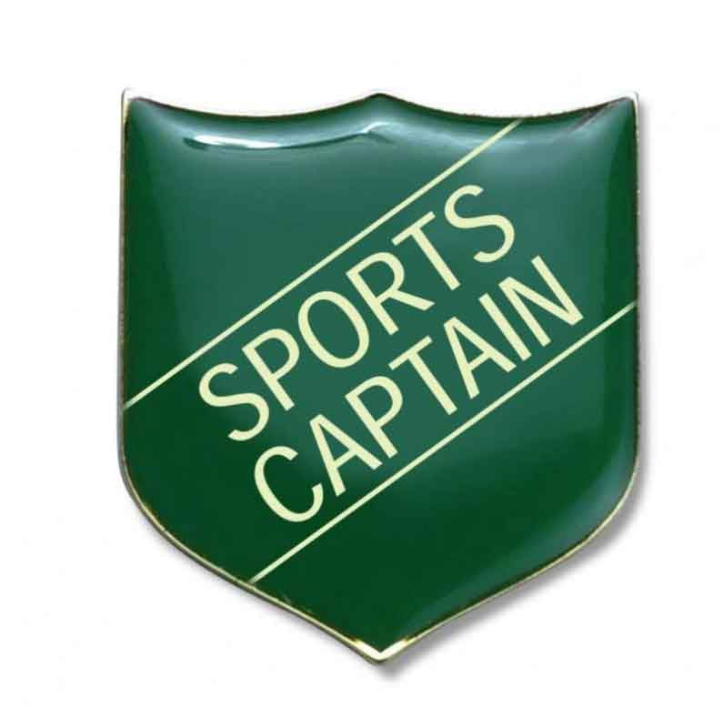 #E276 Green Sports Captain Enamel Badges - pack of 5