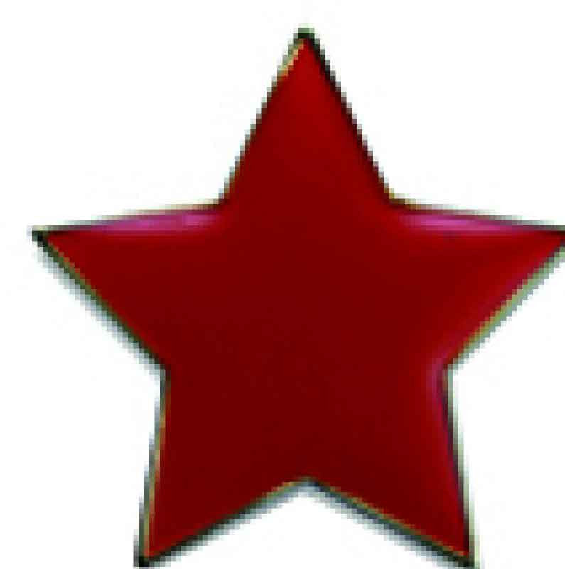 #E38 Red Star Enamel Badges - pack of 5