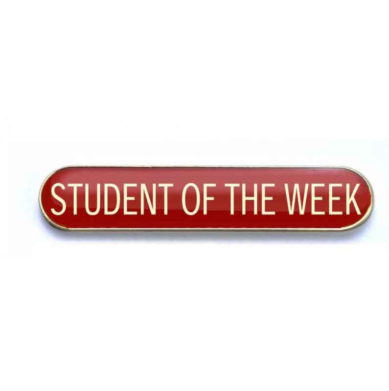 Red Student of the Week Enamel Badges - pack of 5