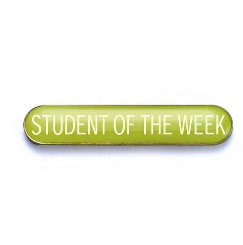 Yellow Student of the Week Enamel Badges - pack of 5