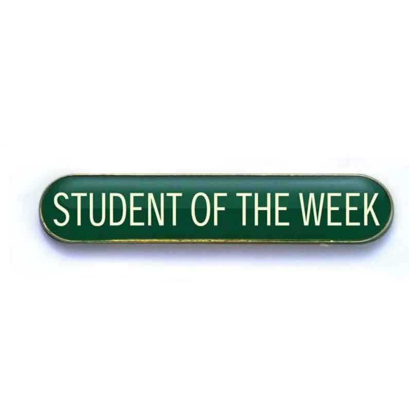Green Student of the Week Enamel Badges - pack of 5