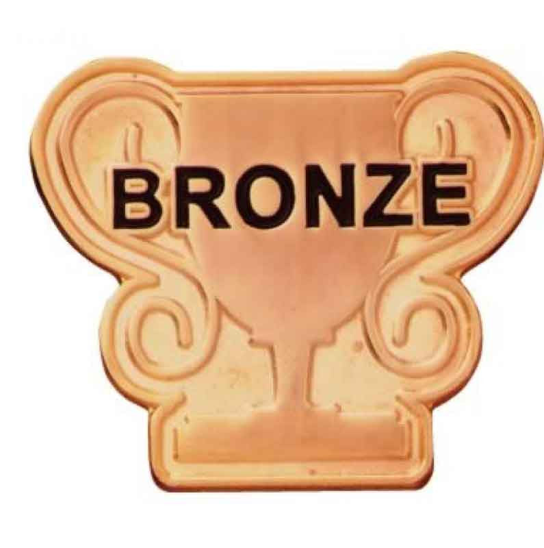 Bronze Trophy Enamel Badges - pack of 5