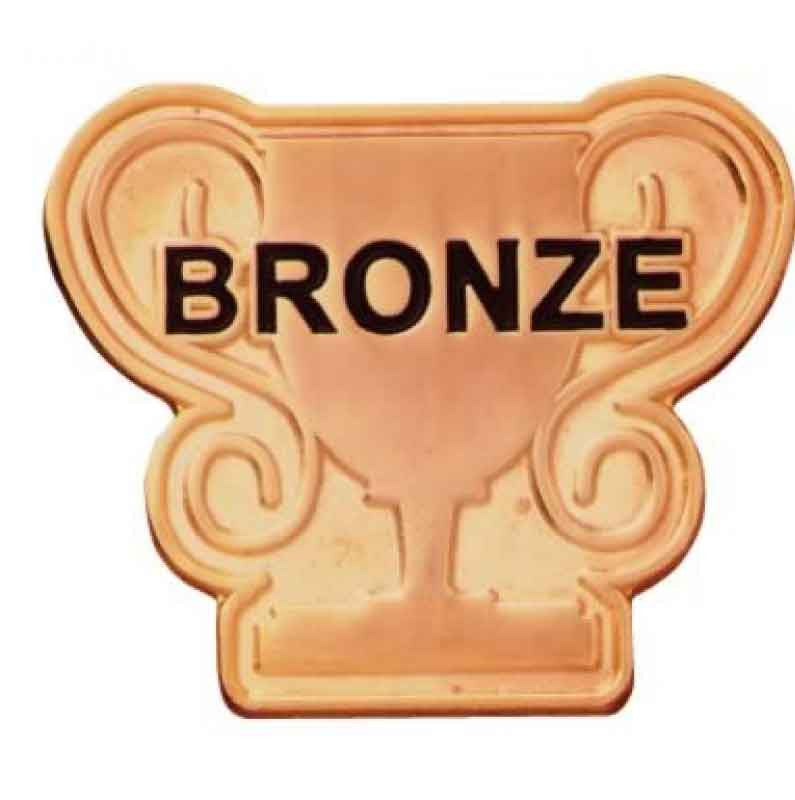 #E82 Bronze Trophy Enamel Badges - pack of 5