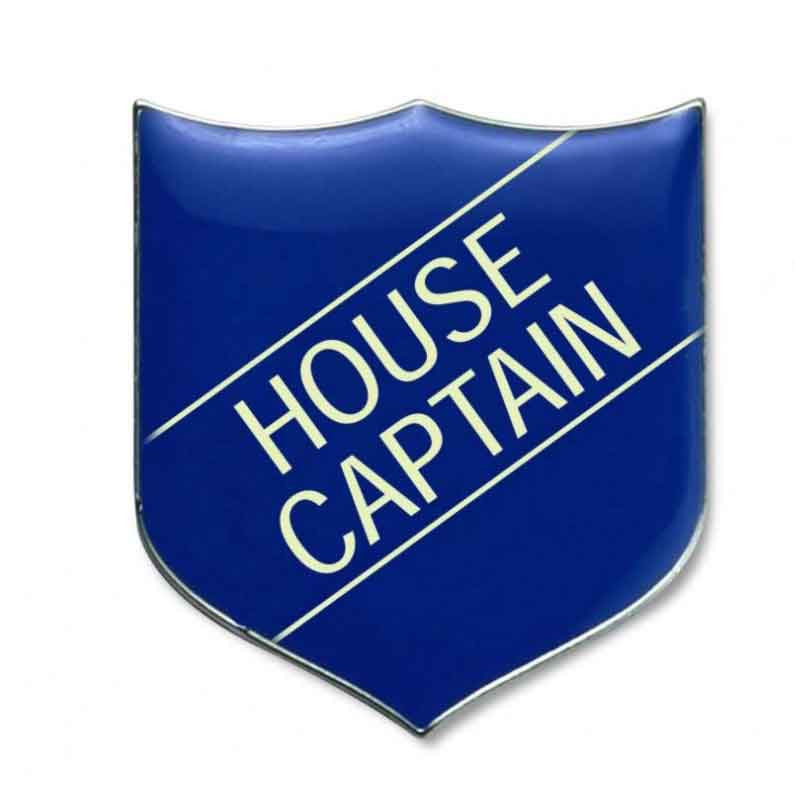 Blue House Captain Enamel Badges - pack of 5