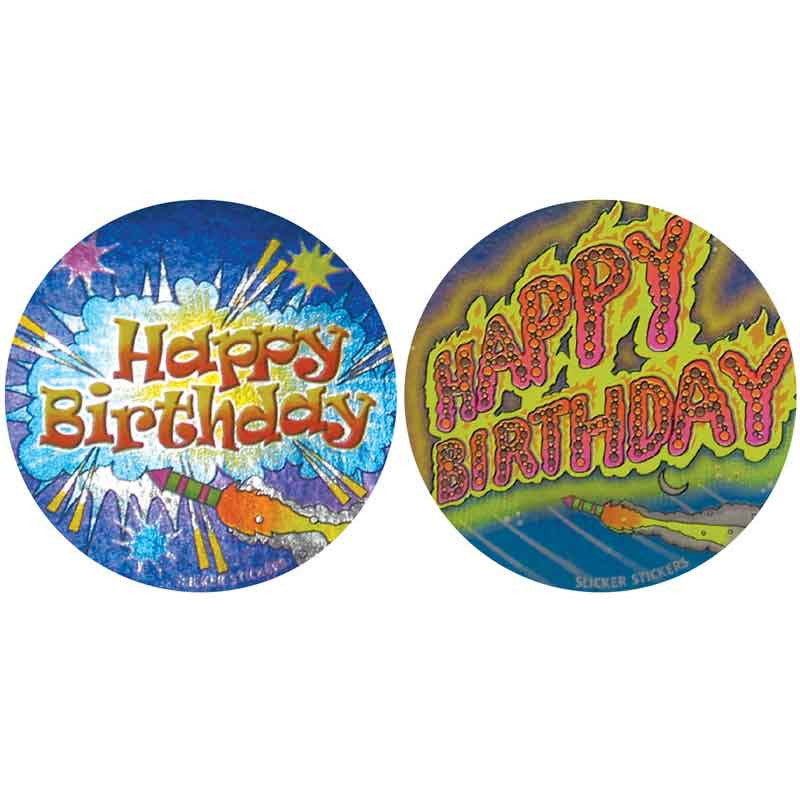 Happy Birthday Metallic Stickers Multipack
