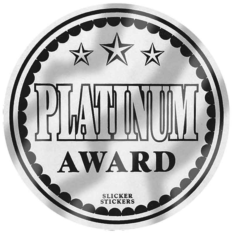 #597 Platinum Award Metallic Stickers