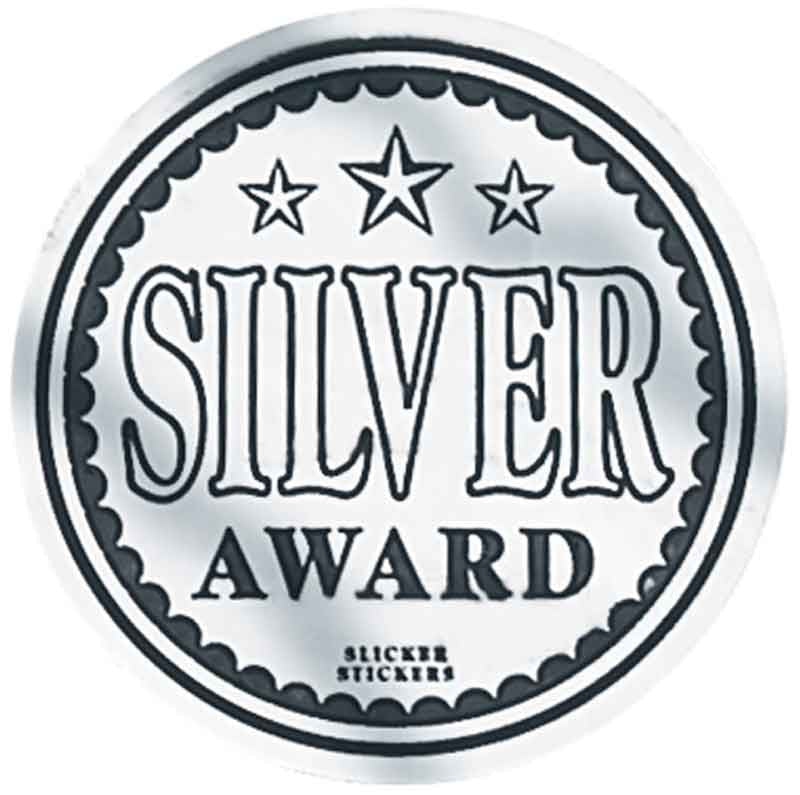 Silver Award Metallic Stickers