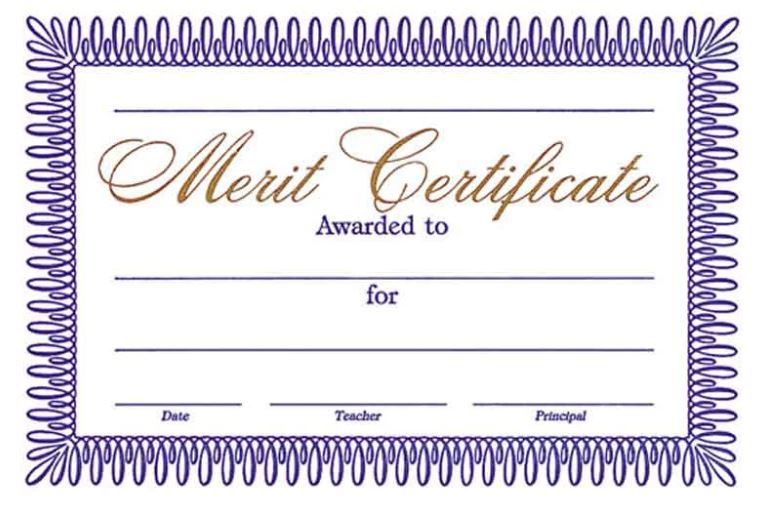 Certificate of Merit (25 per pack)