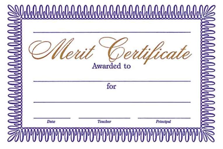 #5861 - Certificate of Merit (25 per pack)