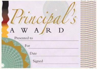 #5421 Principal's Award Certificate (50 per Pack)