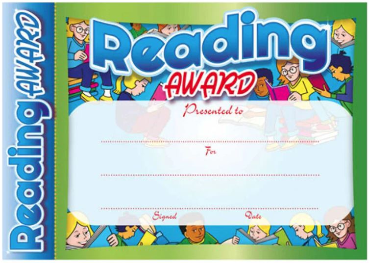 #6152 Reading Award Certificate (50 per Pack)