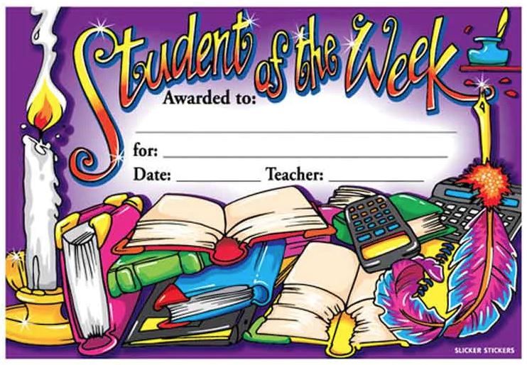 #5901 Student of the Week Certificate (25 per Pack)